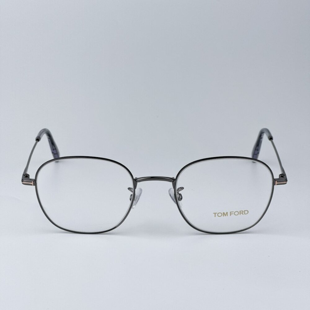 Tom Ford Men Gunmetal Blue Block Round BRAND NEW Eyeglasses FT5790-K/O 008